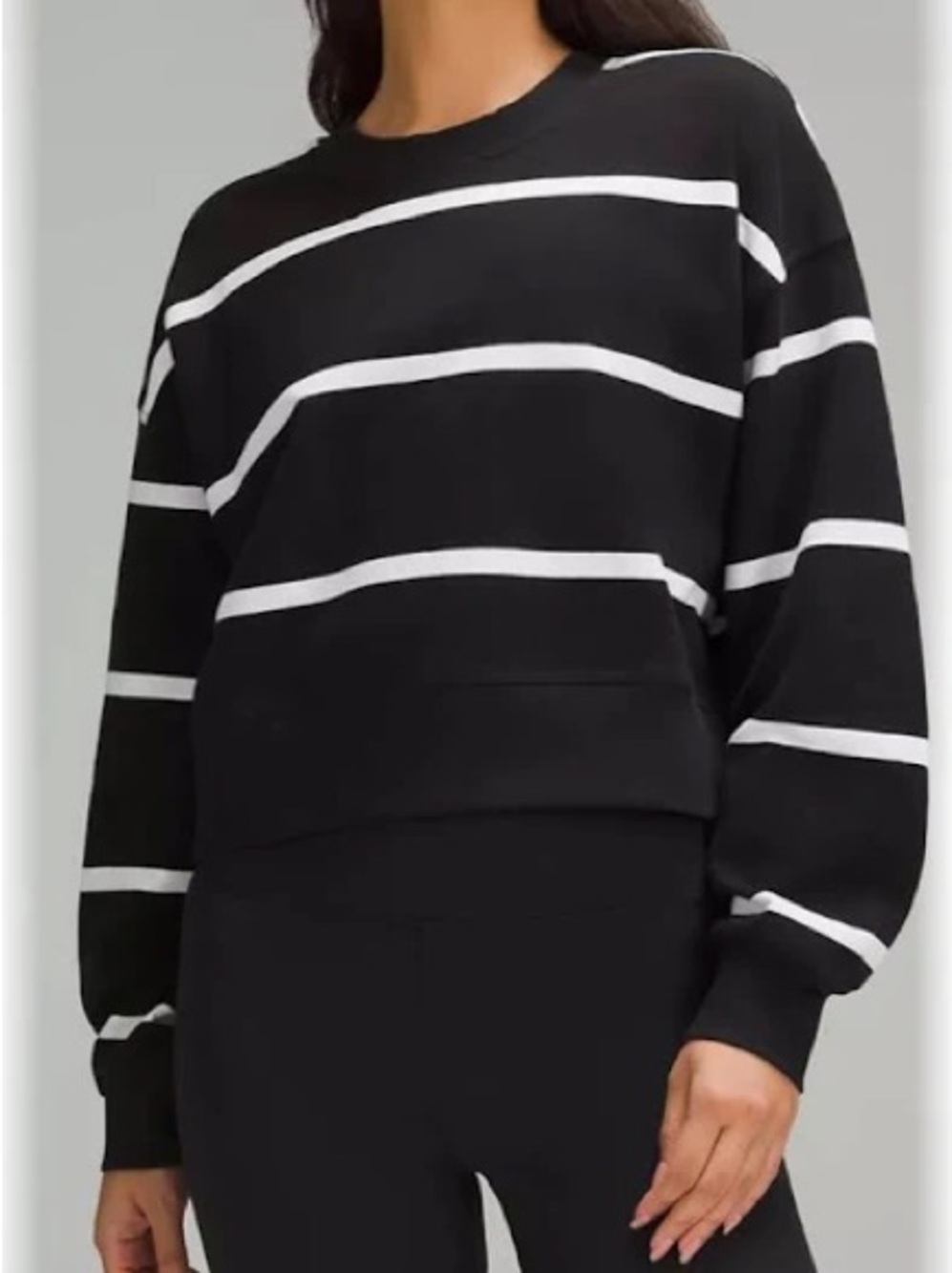 Lululemon perfectly oversized cropped crew Striped Pullover Sweatshirt